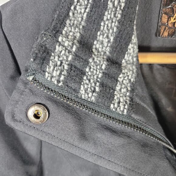 Sam Edelman Black Jacket Coat Long, Alligator Print Lining, Knit Collar, XS - Picture 4 of 15